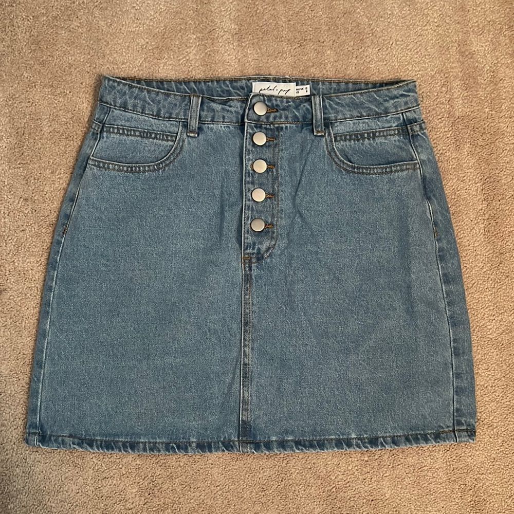 Petal & Pup Blue Denim Mini Skirt